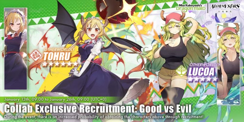 Alchemy Stars launches Miss Kobayashi’s Dragon Maid collab and adds new characters to the JRPG
