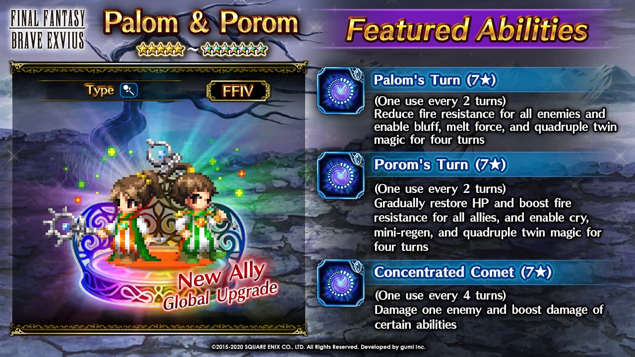 Palom and Porom units in Final Fantasy Brave Exvius