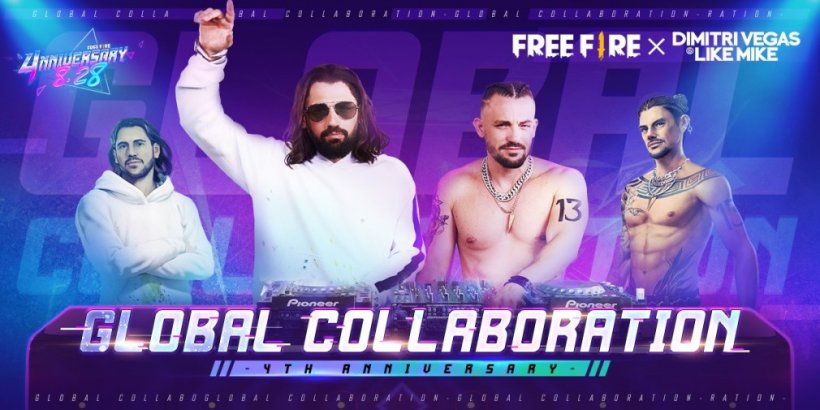 Free Fire's 4th anniversary celebration launches with new song Reunion, featuring Dimitri Vegas, Like Mike, Alok and KSHMR