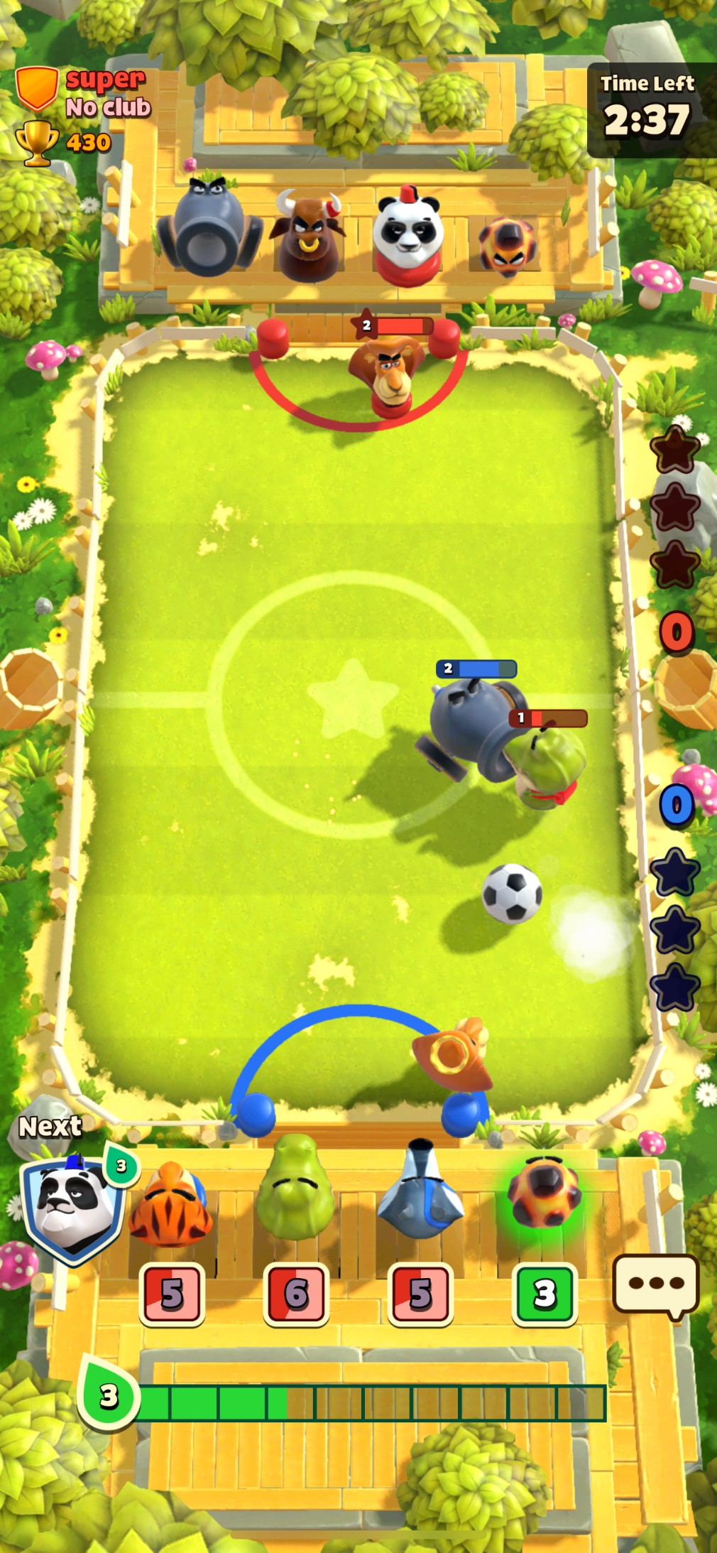 Rumble Stars Soccer iOS screenshot - Playing at the start of a match