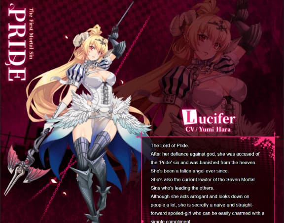 Lucifer character at the top of the Seven Mortal Sins X-Tasy tier list